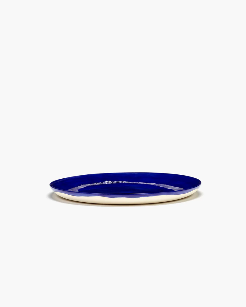 Dinner plate dark blue - white stripes Feast 2