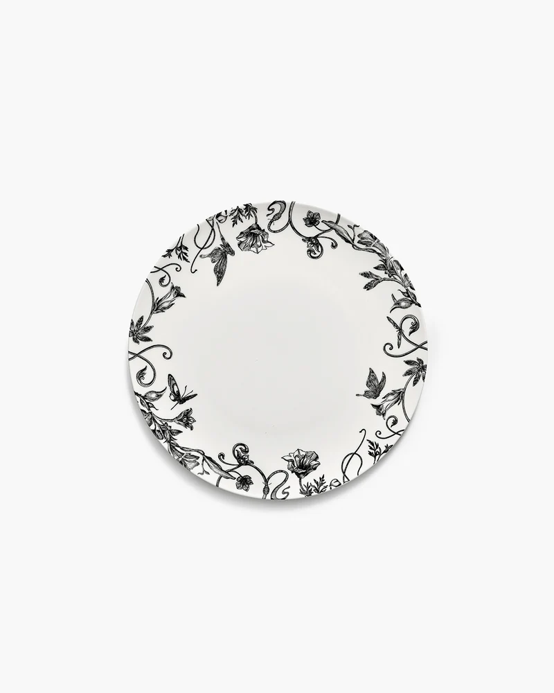 Starter plate floral fantasy white - black Unity